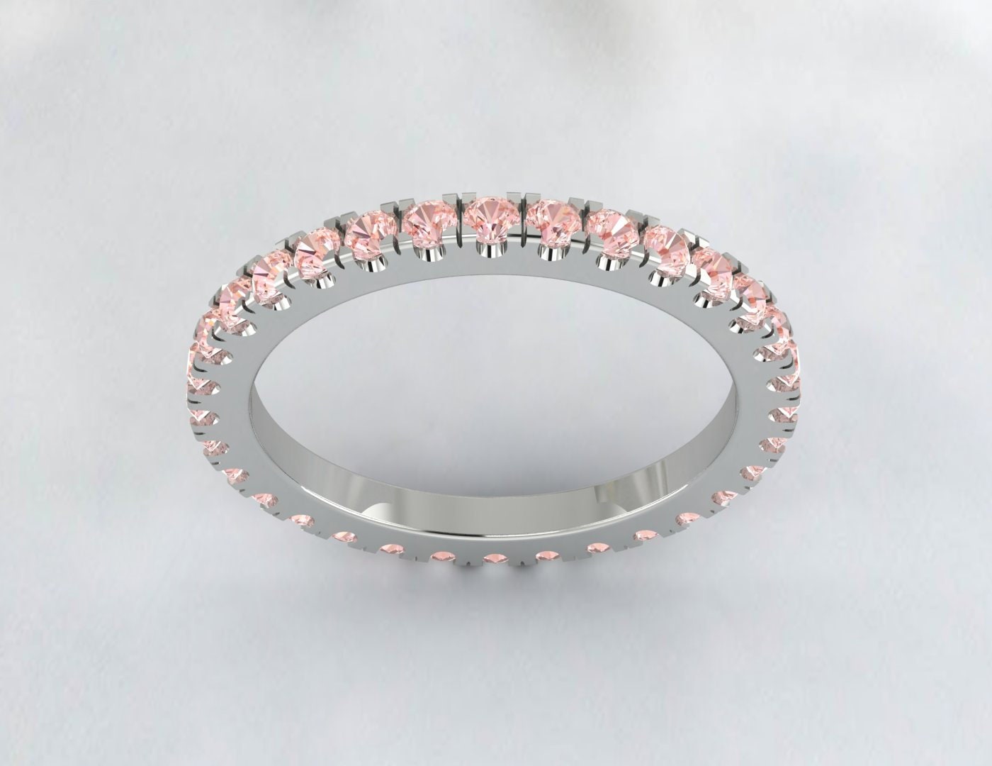 Morganite Band Full Eternity Band Wedding Band Anniversary Ring