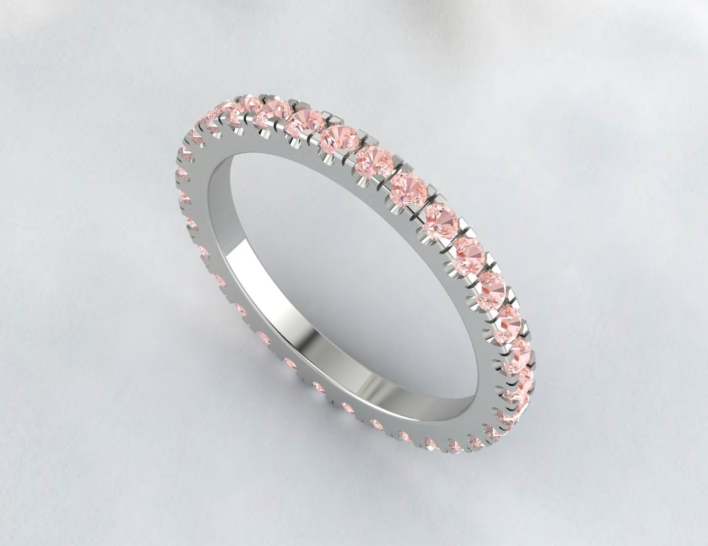 Morganite Band Full Eternity Band Wedding Band Anniversary Ring