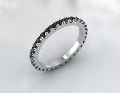 Black Onyx Engagement Ring Eternity Band Wedding Band Christmas Day