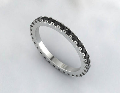 Black Onyx Engagement Ring Eternity Band Wedding Band Christmas Day