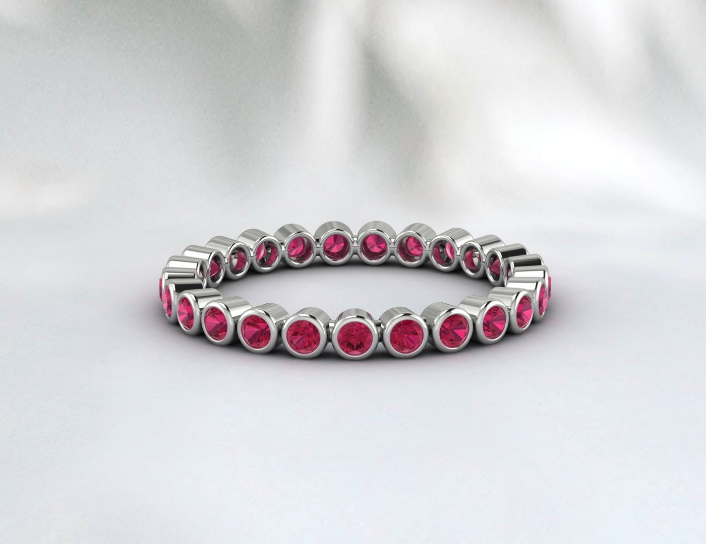 Ruby Full Eternity Bezel Set Band 14K Or massif Full Eternity Juillet Birthstone Band