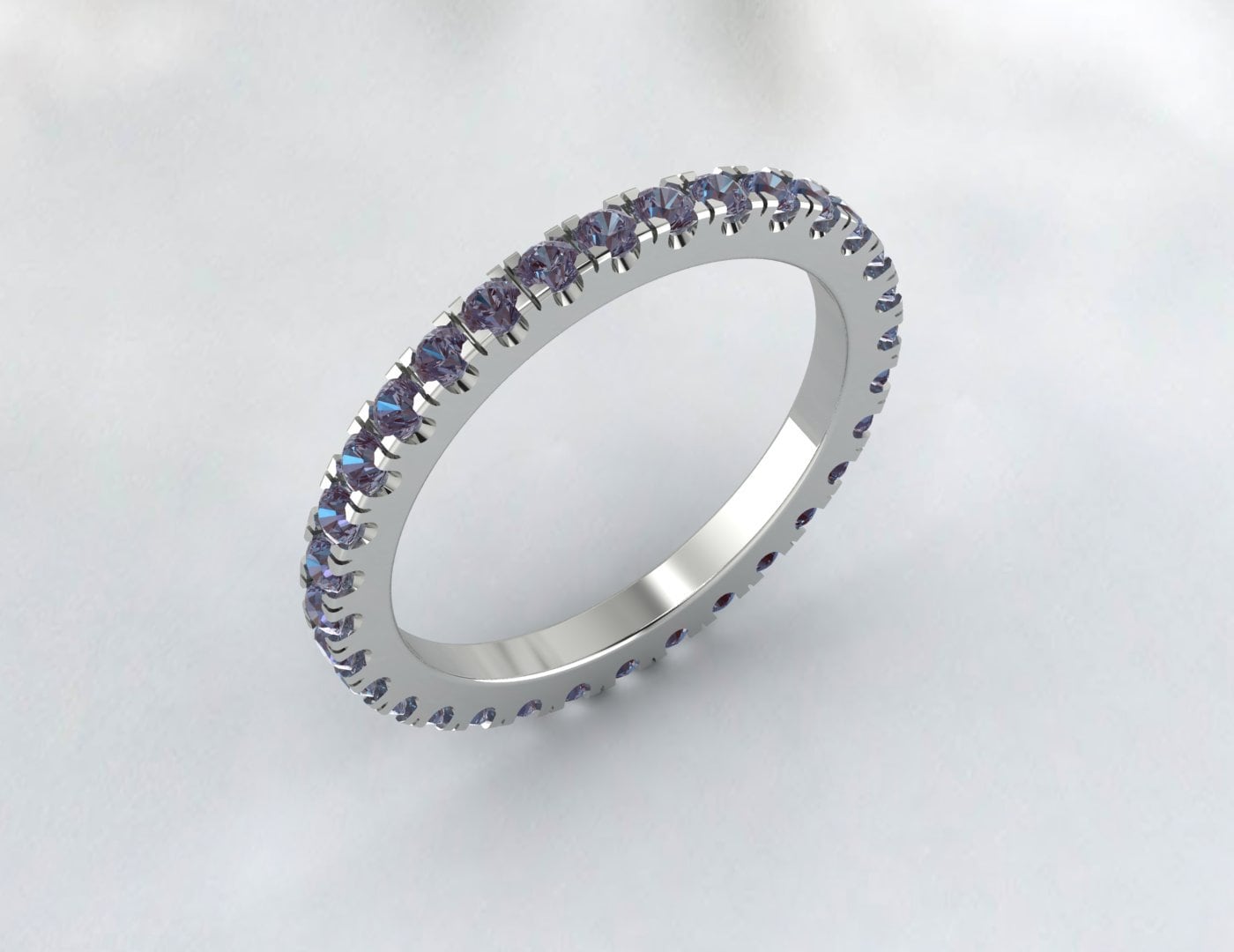 Full Eternity Alexandrite Wedding Ring Eternity Band 925 Silver Ring