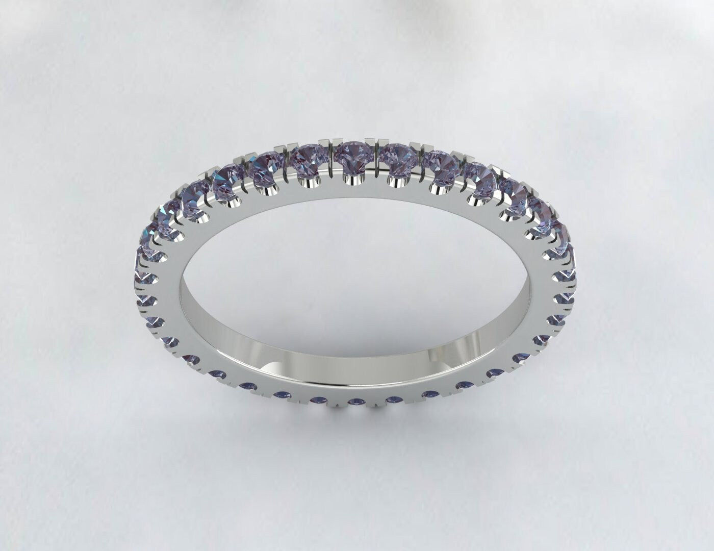 Full Eternity Alexandrite Wedding Ring Eternity Band 925 Silver Ring