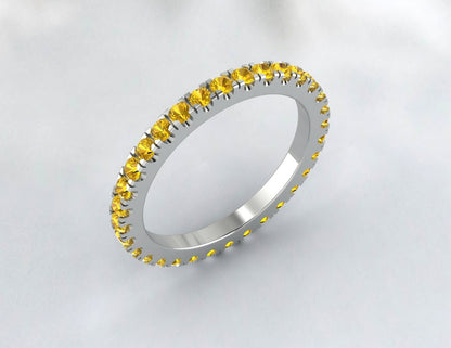 Citrine Full Eternity Wedding Band Engagement Band Gift For Love