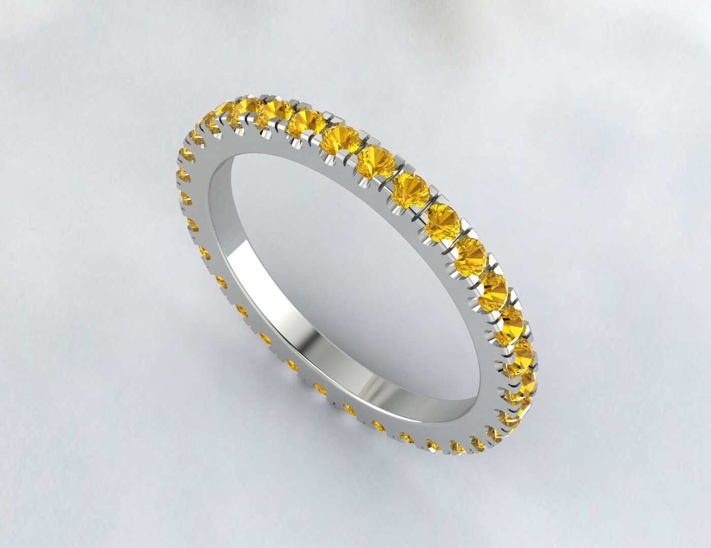 Citrine Full Eternity Wedding Band Engagement Band Gift For Love