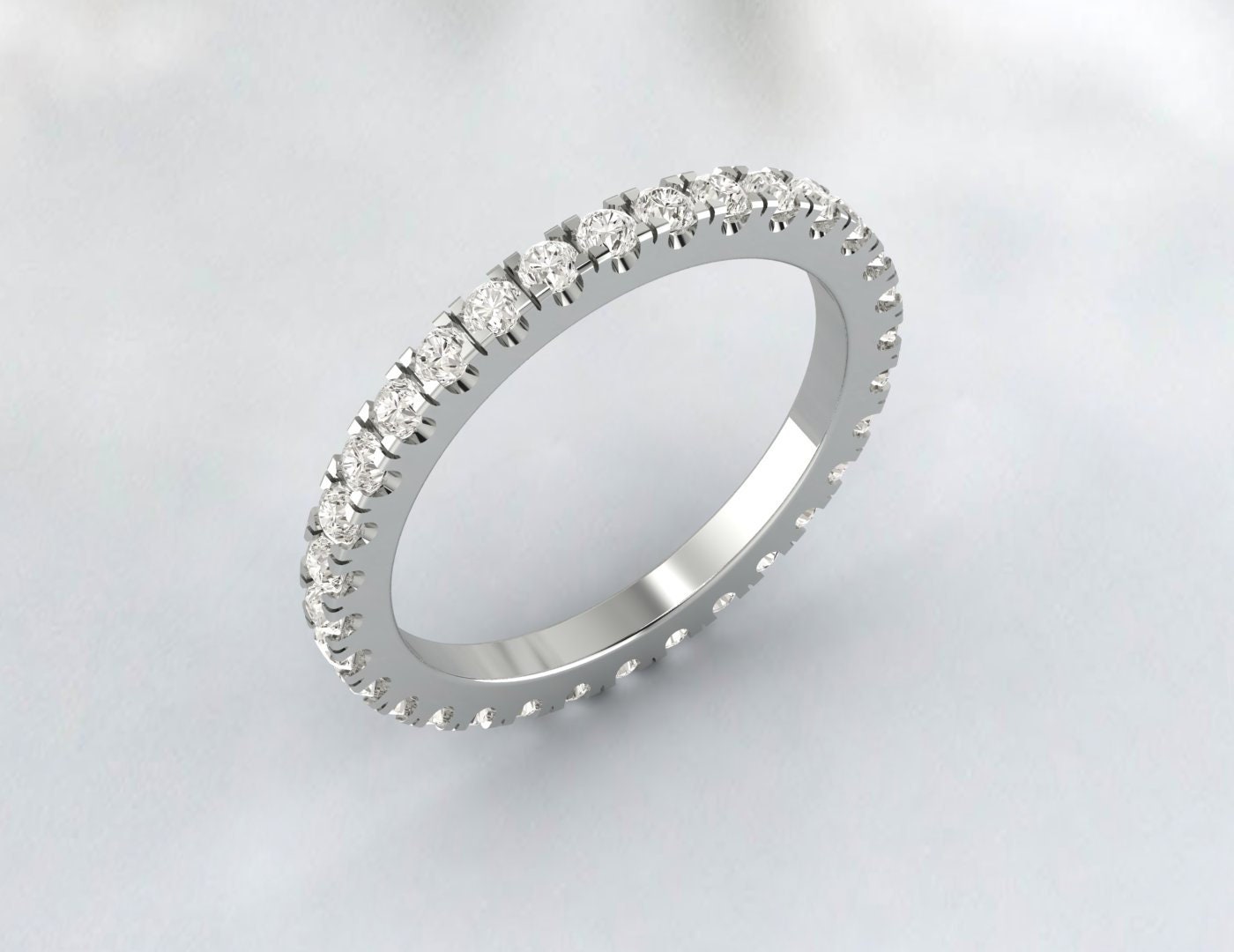 Moissanite Full Eternity Wedding Band Anniversary Band Matching Band