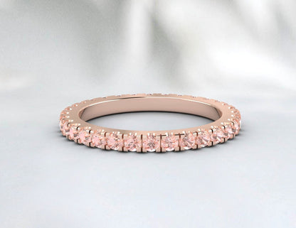 Morganite Band Full Eternity Band Wedding Band Anniversary Ring