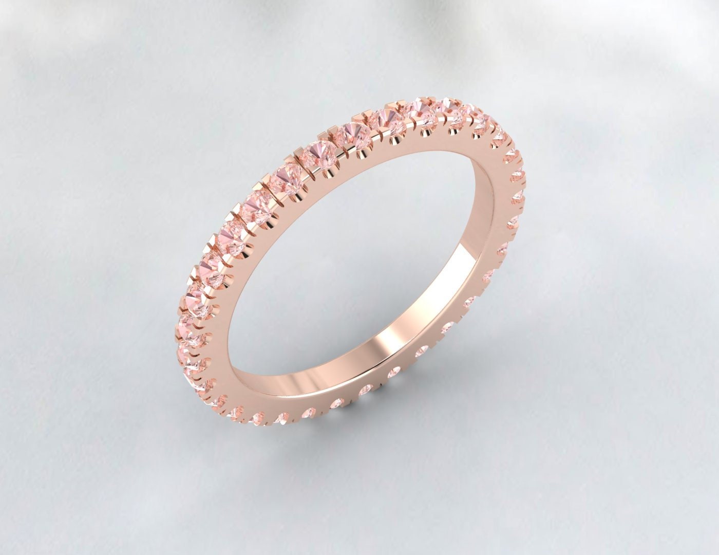 Morganite Band Full Eternity Band Wedding Band Anniversary Ring