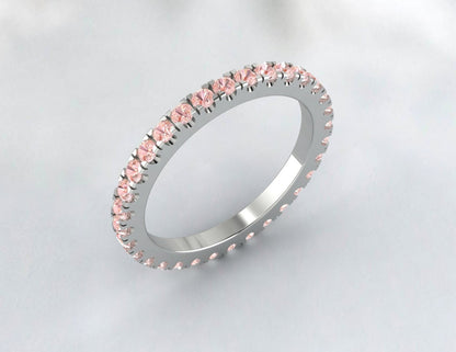 Morganite Band Full Eternity Band Wedding Band Anniversary Ring