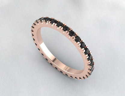 Black Onyx Engagement Ring Eternity Band Wedding Band Christmas Day