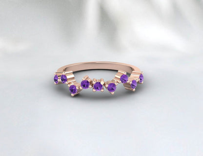 Dainty Amethyst Ring Amethyst Cluster Ring Amethyst Ring For Women