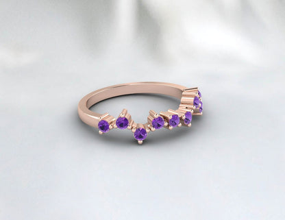 Dainty Amethyst Ring Amethyst Cluster Ring Amethyst Ring For Women