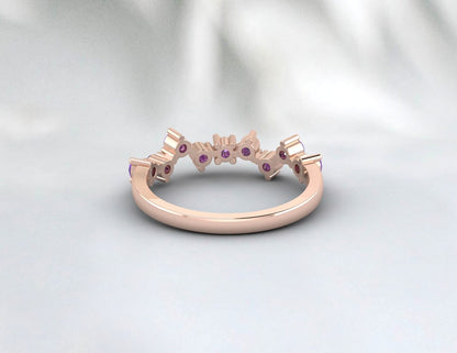 Bague en améthyste délicate Bague en grappe d’améthyste Bague en améthyste pour femmes