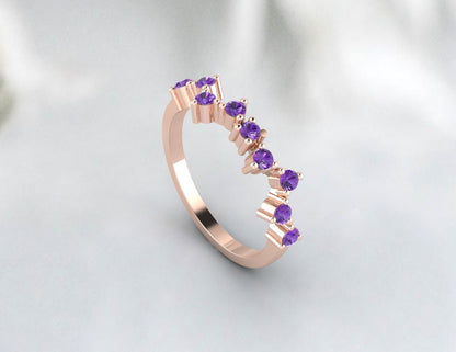 Dainty Amethyst Ring Amethyst Cluster Ring Amethyst Ring For Women