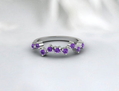 Dainty Amethyst Ring Amethyst Cluster Ring Amethyst Ring For Women