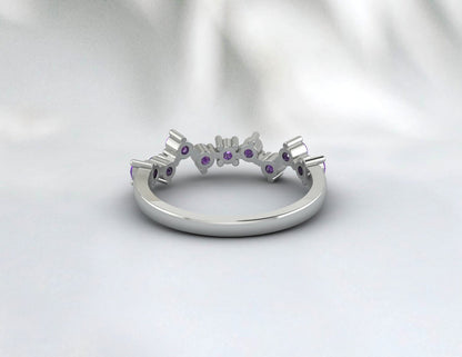 Dainty Amethyst Ring Amethyst Cluster Ring Amethyst Ring For Women