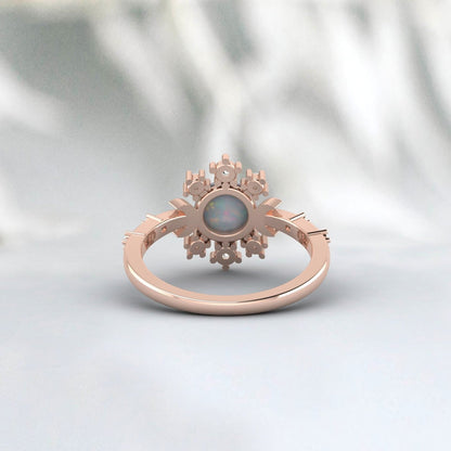 Fire Opal Engagement Ring Women Anniversary Ring Valentine Gift Ring