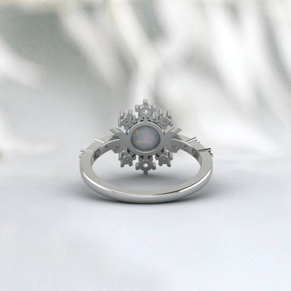 Fire Opal Engagement Ring Women Anniversary Ring Valentine Gift Ring