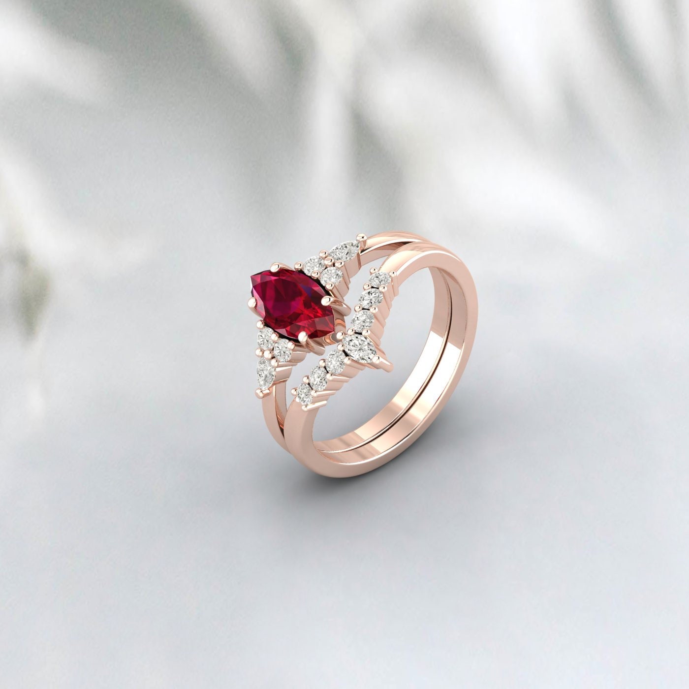 Ruby Engagement Ring Sterling Silver Ruby Vintage Wedding Bridal Promise Ring For Women July Birthstone Ring Ruby Ring Set Gift For Her