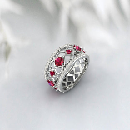 Bague rubis Vintage, bague de promesse authentique, pierre de naissance de juillet, bague de promesse