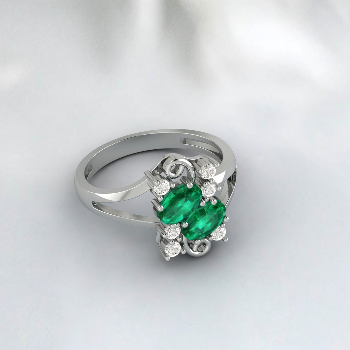 Oval Cut Emerald Engagement Ring May Birthstone Promise Wedding Ring