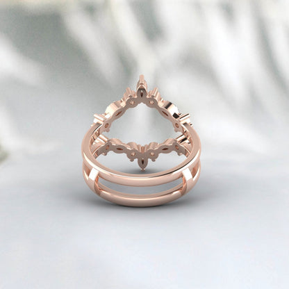 Bague de mariée en Moissanite, coupe Marquise, incurvée, rehausseur, cadeau de promesse