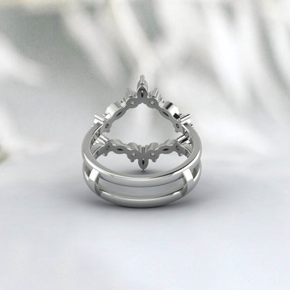 Bague de mariée en Moissanite, coupe Marquise, incurvée, rehausseur, cadeau de promesse