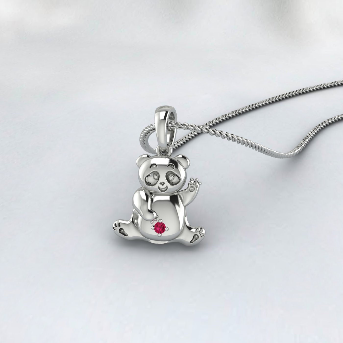 Pendentif Ruby 18k Or Ours Or Charme Pendentif Ours en peluche Ours en cristal Collier animal Collier ras du cou Boucle d’oreille Bijoux imperméables Gif pour elle