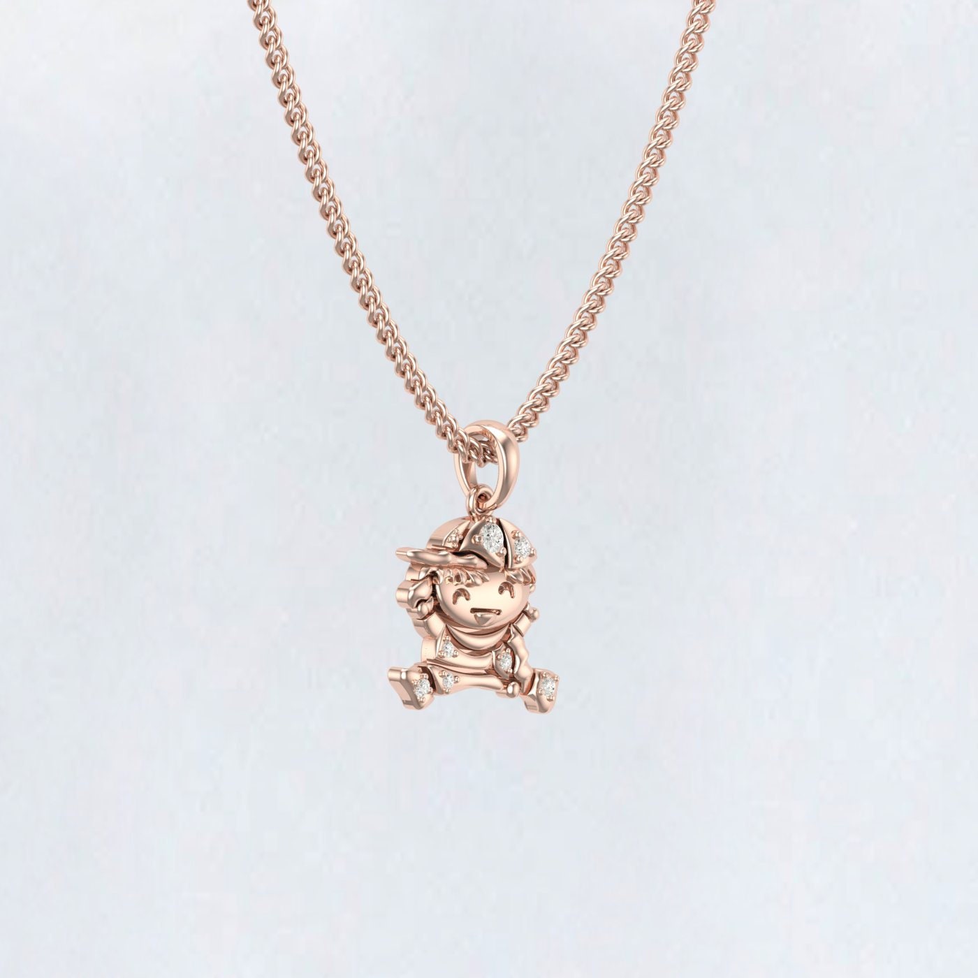 Pendentif bébé garçon en or rose, collier à breloques pour enfants, bijoux Disney World