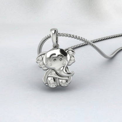 Collier Ganesha, Pendentif Ganesha en or, Cadeau du 18e anniversaire, Collier Bébé Ganesha, Pendentif éléphant, Collier pour enfants, Cadeau de diamant simulé