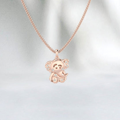 Collier Ganesha, Pendentif Ganesha en or, Cadeau du 18e anniversaire, Collier Bébé Ganesha, Pendentif éléphant, Collier pour enfants, Cadeau de diamant simulé