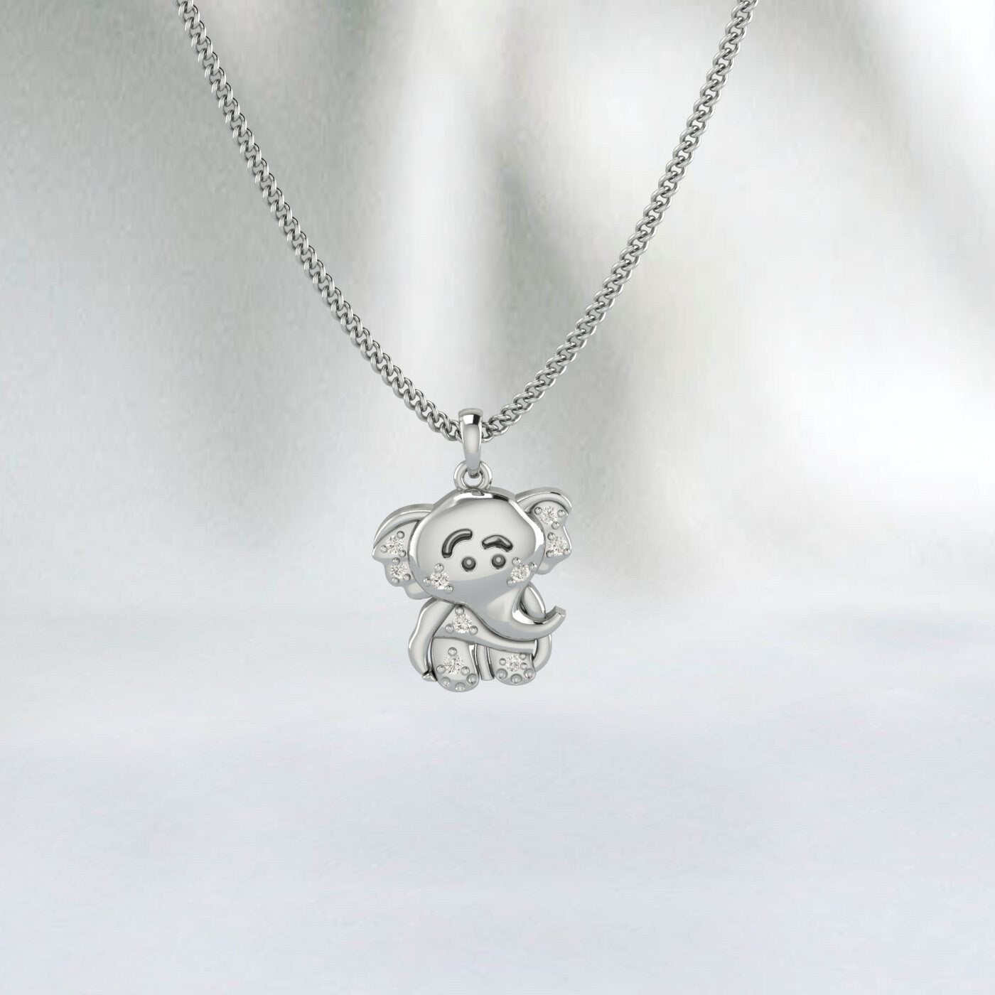 Collier Ganesha, Pendentif Ganesha en or, Cadeau du 18e anniversaire, Collier Bébé Ganesha, Pendentif éléphant, Collier pour enfants, Cadeau de diamant simulé