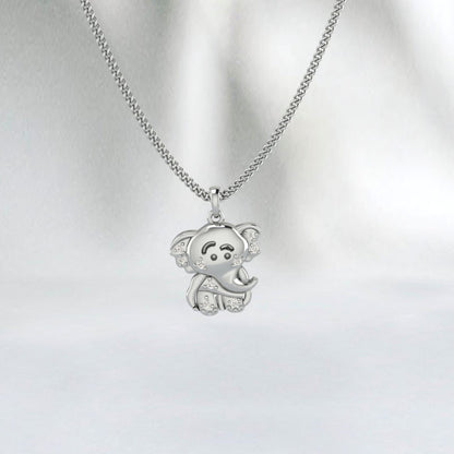 Collier Ganesha, Pendentif Ganesha en or, Cadeau du 18e anniversaire, Collier Bébé Ganesha, Pendentif éléphant, Collier pour enfants, Cadeau de diamant simulé