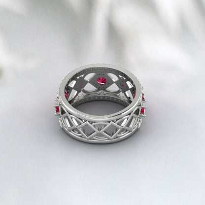 Bague rubis Vintage, bague de promesse authentique, pierre de naissance de juillet, bague de promesse