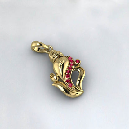 Ruby God Ganesha Sterling Silver Pendant Ganesh Pendant Ganesh Jewellery Lord Ganesha Locket For Men And Women Indian Spiritual Pendant