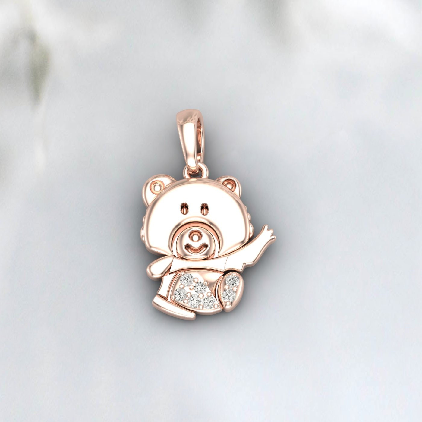 Teddy Bear Necklace, Bear Earrings, 18K Gold Plated Necklace, Silver Post Earrings, Dainty Bear Necklace, Cute Pendant Necklace