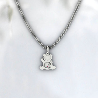 Pendentif Ruby 18k Or Ours Or Charme Pendentif Ours en peluche Ours en cristal Collier animal Collier ras du cou Boucle d’oreille Bijoux imperméables Gif pour elle