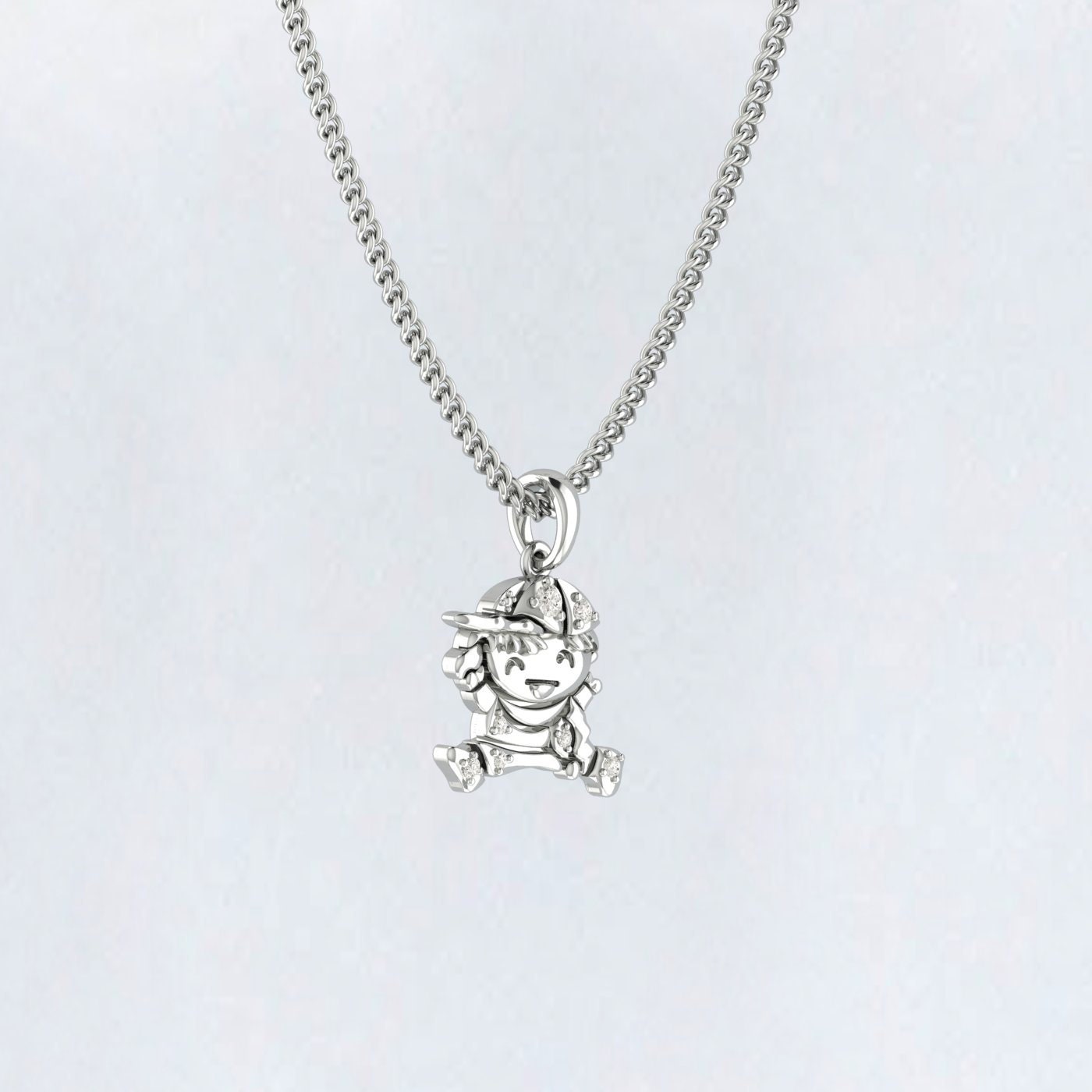 Pendentif bébé garçon en or rose, collier à breloques pour enfants, bijoux Disney World