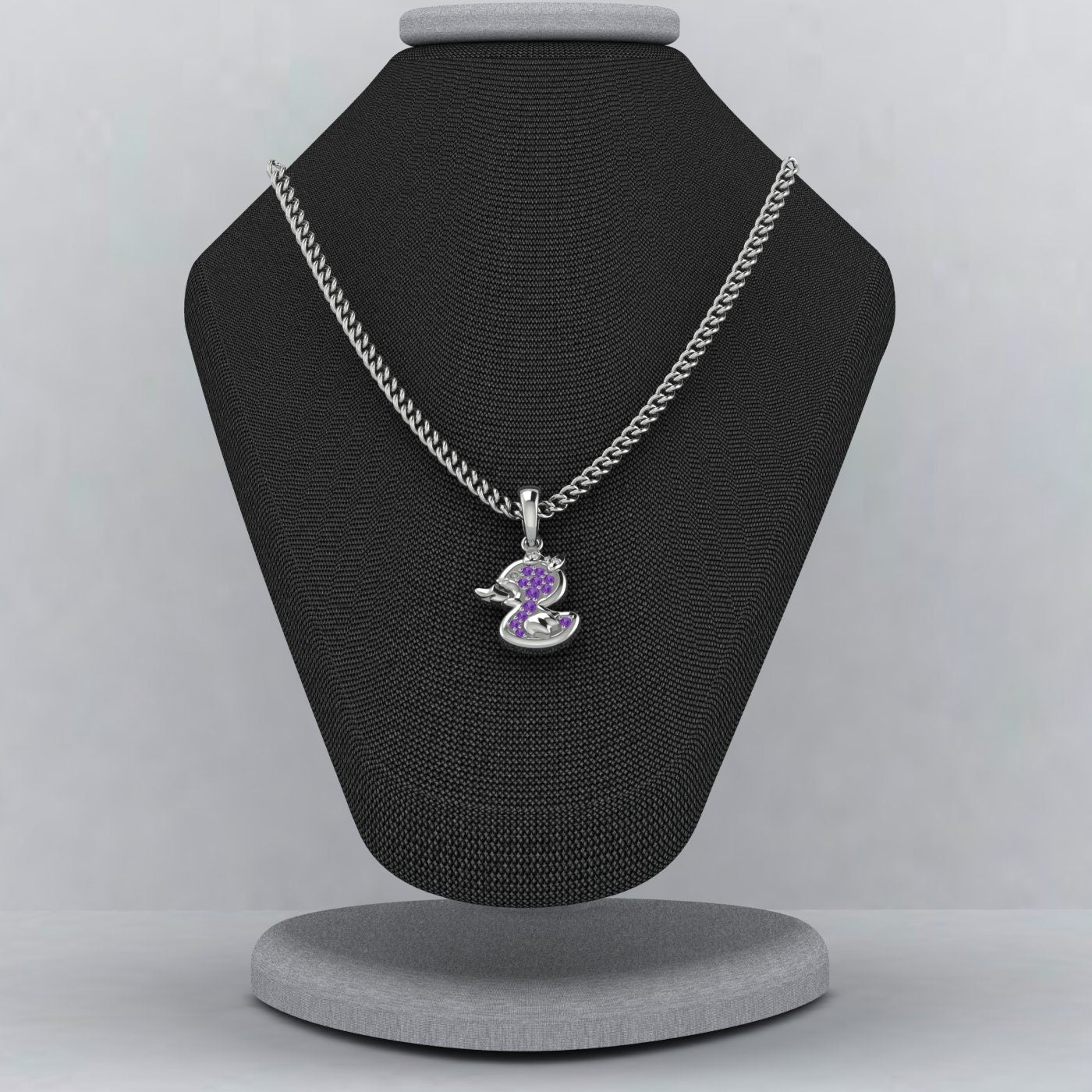 Collier pendentif de canard en nacre avec améthyste, vie marine, bijoux en argent sterling plaqué or rose, cadeau pour elle, canard en caoutchouc, bijoux