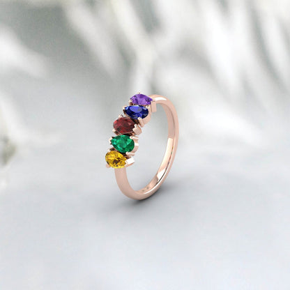 Pear Cut Multi Gemstone Ring Amethyst, Sapphire, Garnet, Emerald, Citrine Ring Multi Family Birthstone Ring Multi Stone Ring Antique Dainty