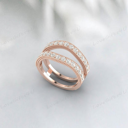 Moissanite Enhancer Wedding Band Matching Ring Anniversary Ring