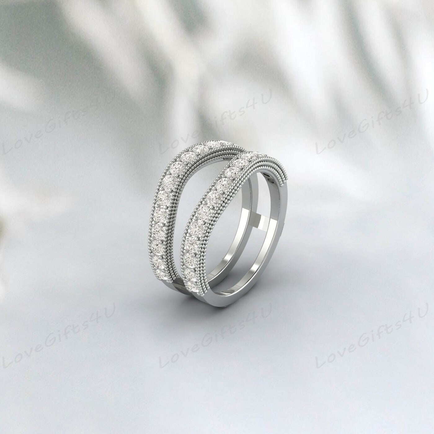 Bague de mariage rehausseur de Moissanite, bague assortie, bague d'anniversaire