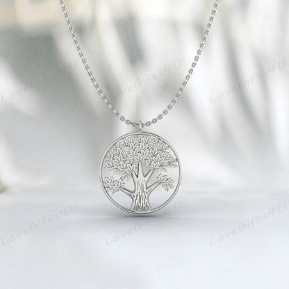 Collier arbre de vie, collier arbre généalogique de vie, collier arbre de vie en argent, pendentif arbre en argent sterling, bijoux arbre de vie