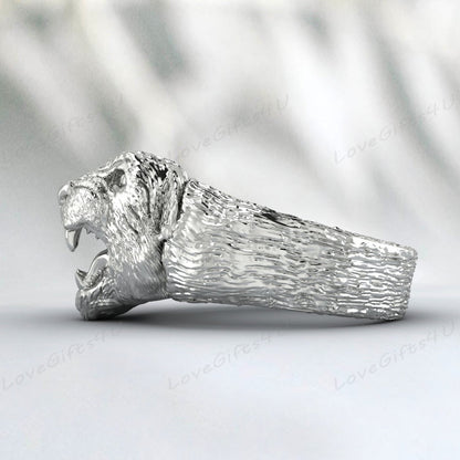 Bague Lion Bague Lion Argent Fait Main Bague Animal Lion Bague Homme Pour Hommes