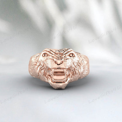 Lion Ring Handmade Silver Lion Ring Lion Animal Ring Men Ring For Men