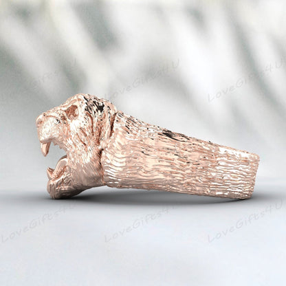 Lion Ring Handmade Silver Lion Ring Lion Animal Ring Men Ring For Men