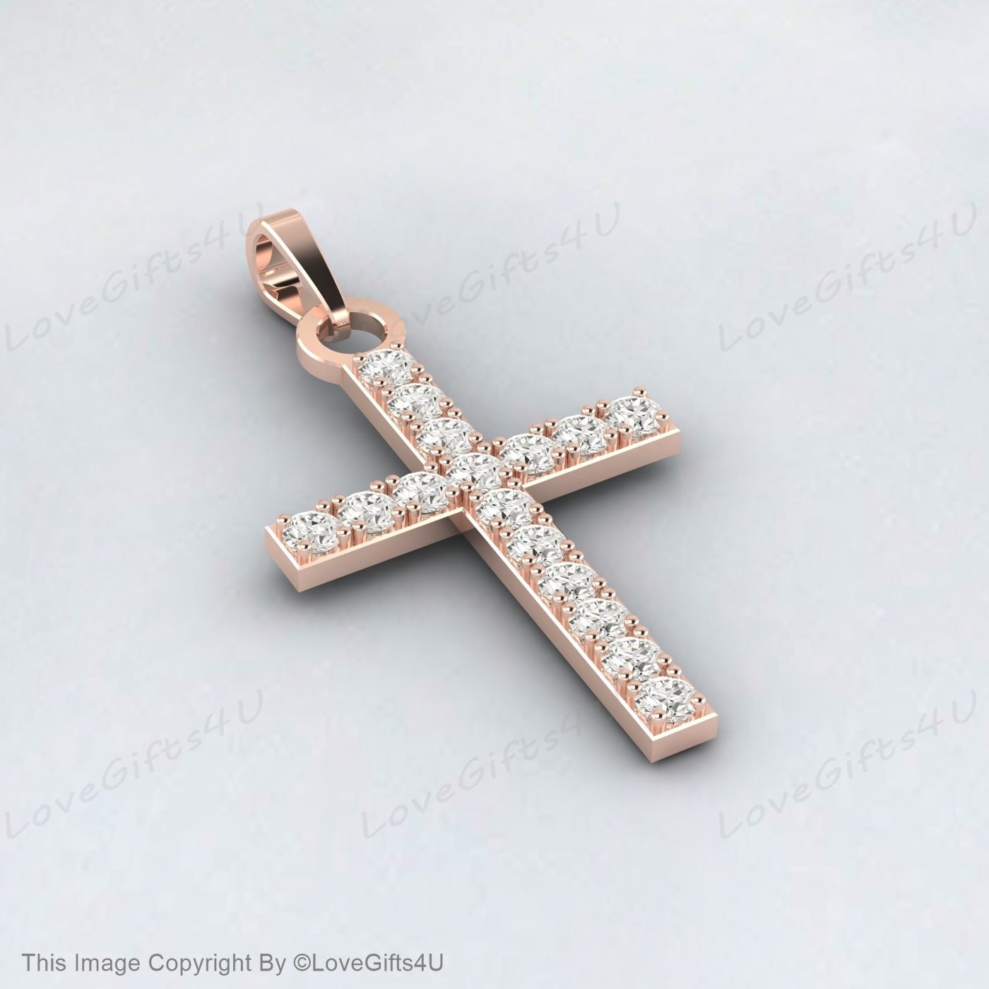 Cross Necklace, Diamond Cross Necklace, Cross pendant, 14k Gold Diamond Cross, Dainty Diamond Cross, Baptism Gift, Communion, Christmas Gift