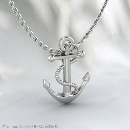 Anchor Necklace, Choose Gold Anchor or Silver Anchor, 18K Gold Vermeil or Sterling Silver, Nautical jewelry, Beach Necklace