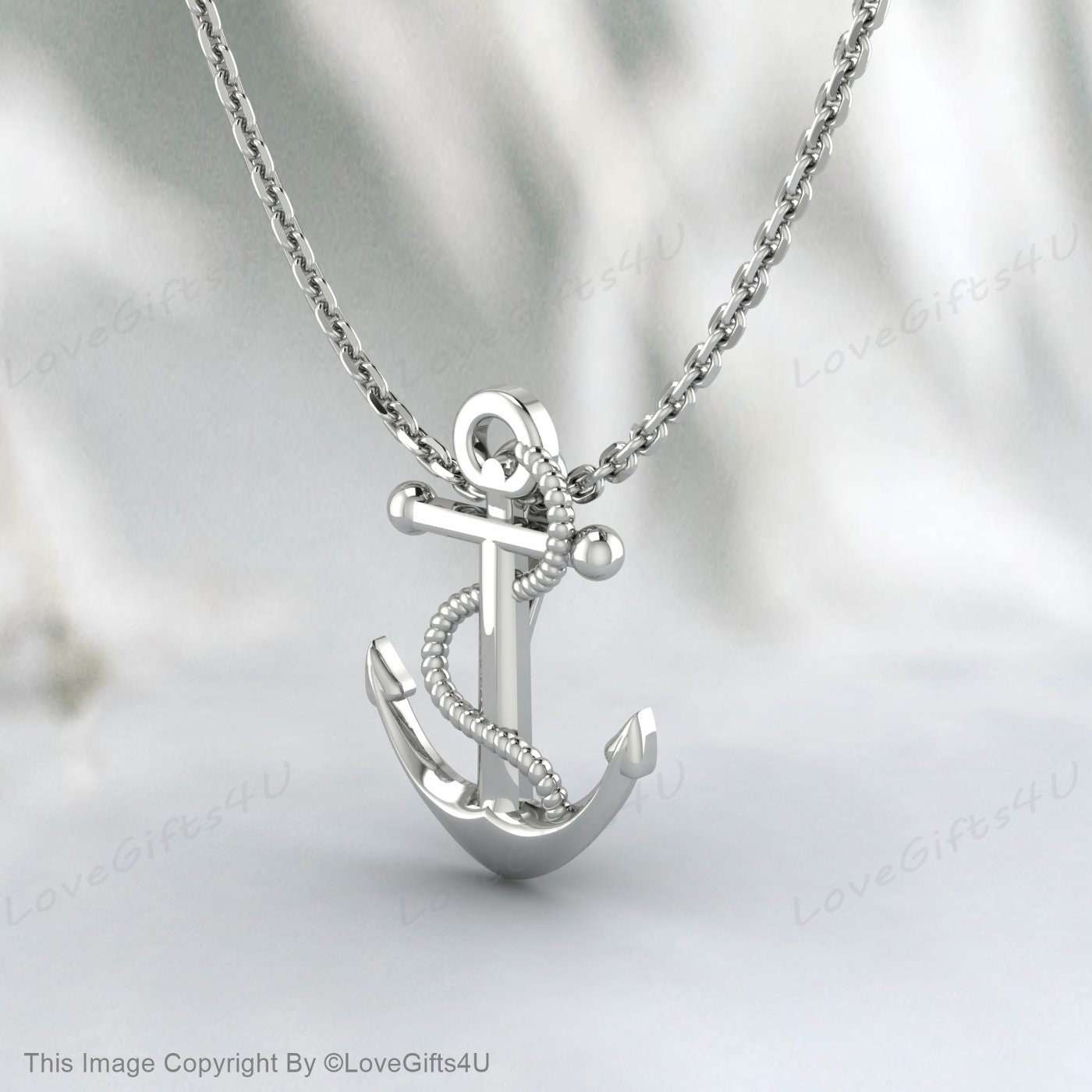 Anchor Necklace, Choose Gold Anchor or Silver Anchor, 18K Gold Vermeil or Sterling Silver, Nautical jewelry, Beach Necklace