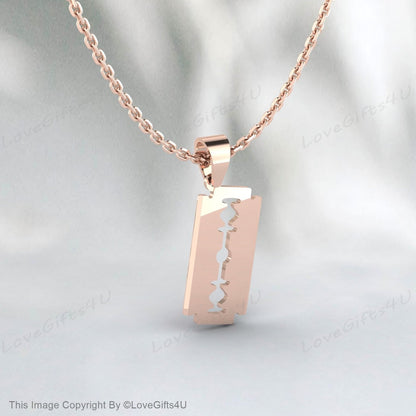 Collier de lame de rasoir, collier de rasoir, collier de lame, cadeaux pour petit ami, collier pour hommes, pendentif de rasoir unisexe, bijoux faits à la main, streetwear